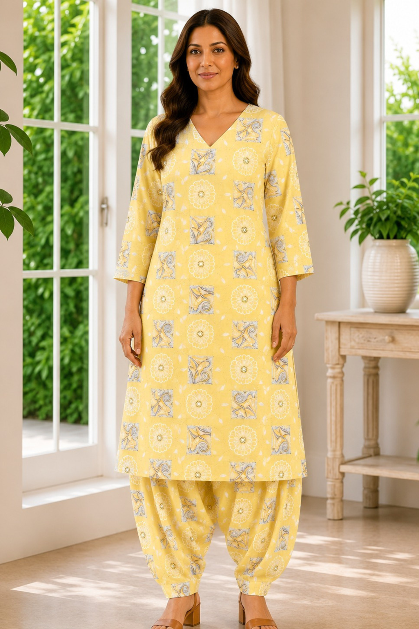 Honey Vanilla Cotton Salwar Suit