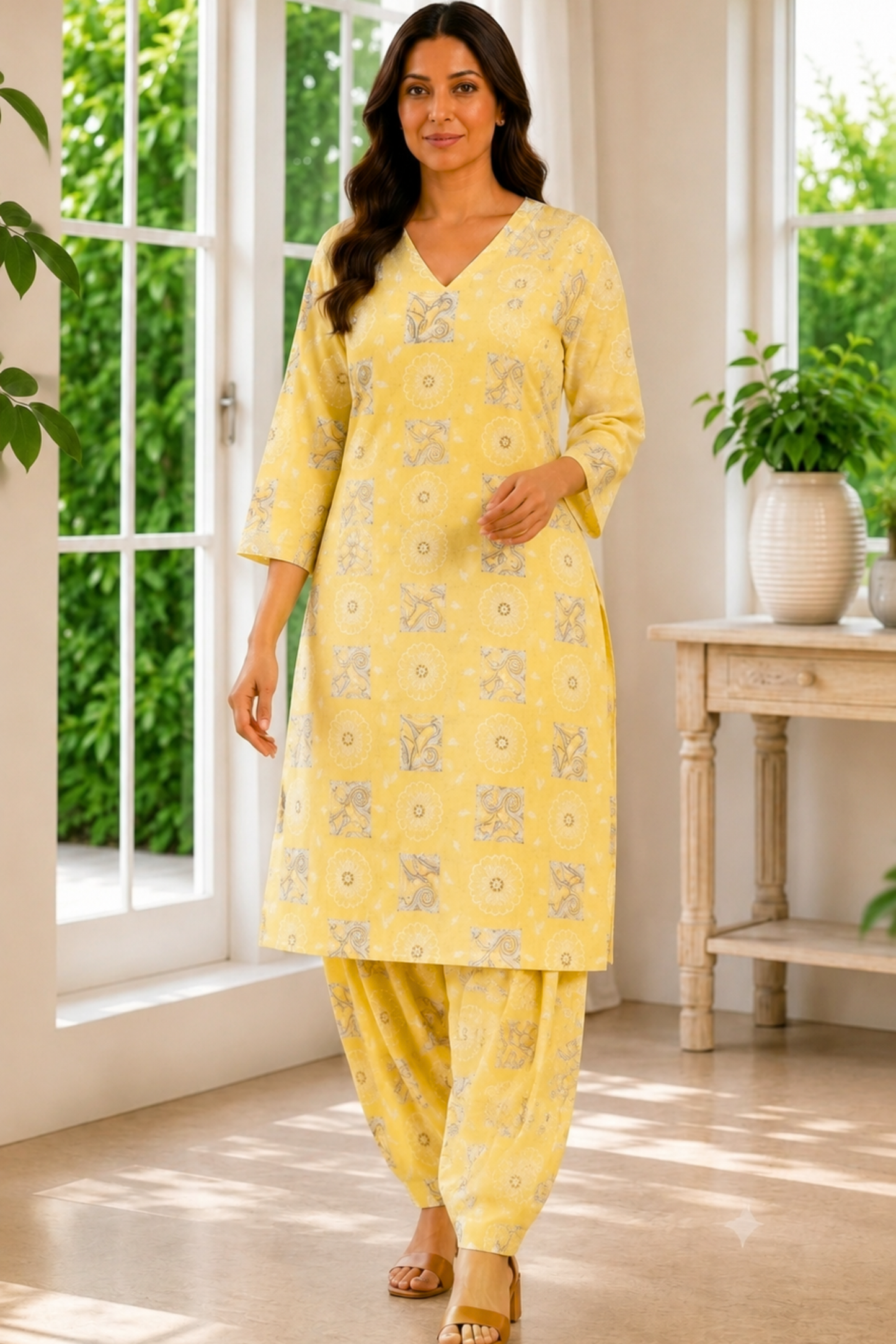 Honey Vanilla Cotton Salwar Suit