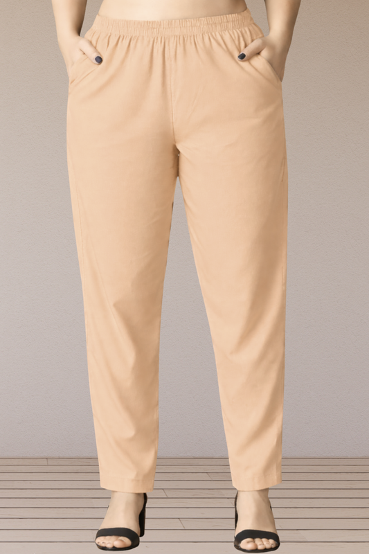 Light Apricot Cotton Kurti Pant