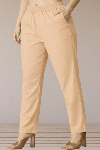 Light Apricot Cotton Kurti Pant