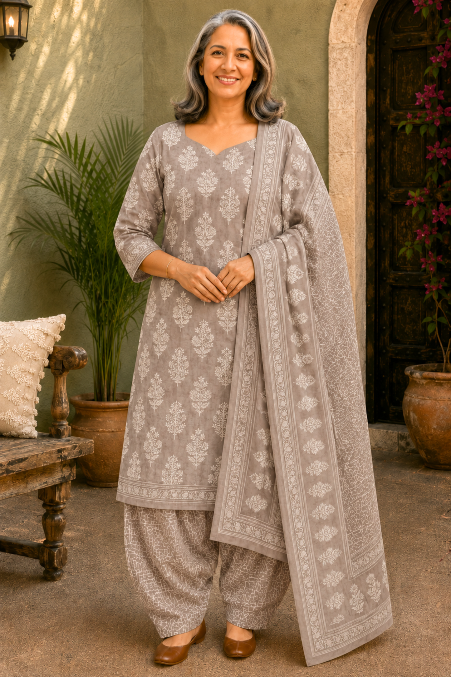 Aabha Block Printed Cotton Salwar Suit