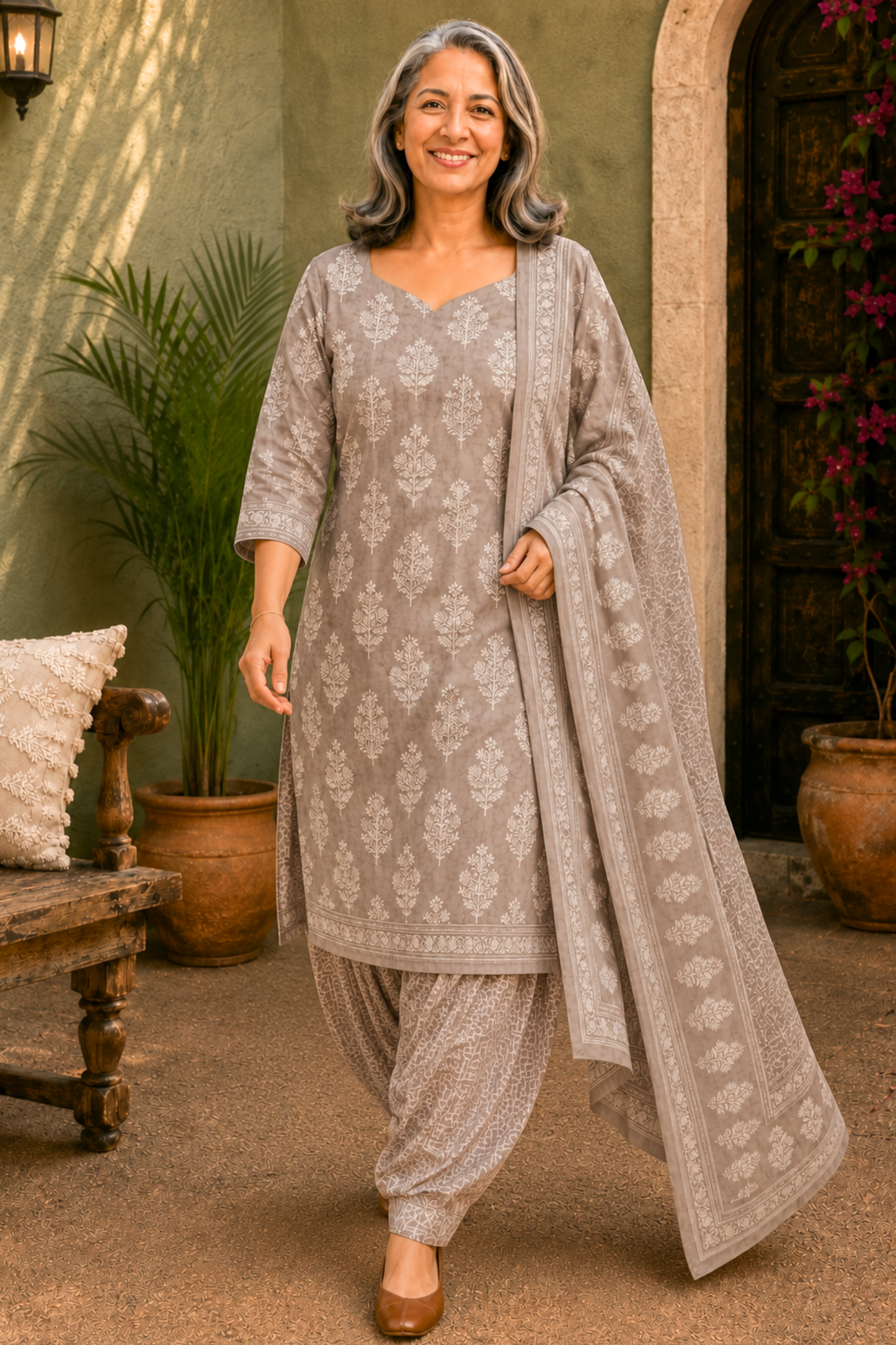 Aabha Block Printed Cotton Salwar Suit