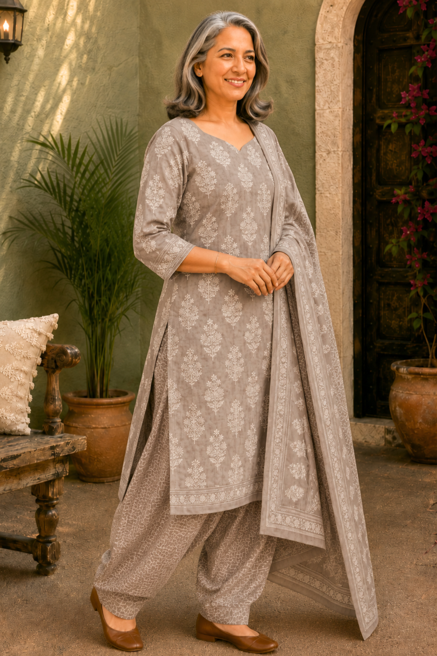 Aabha Block Printed Cotton Salwar Suit