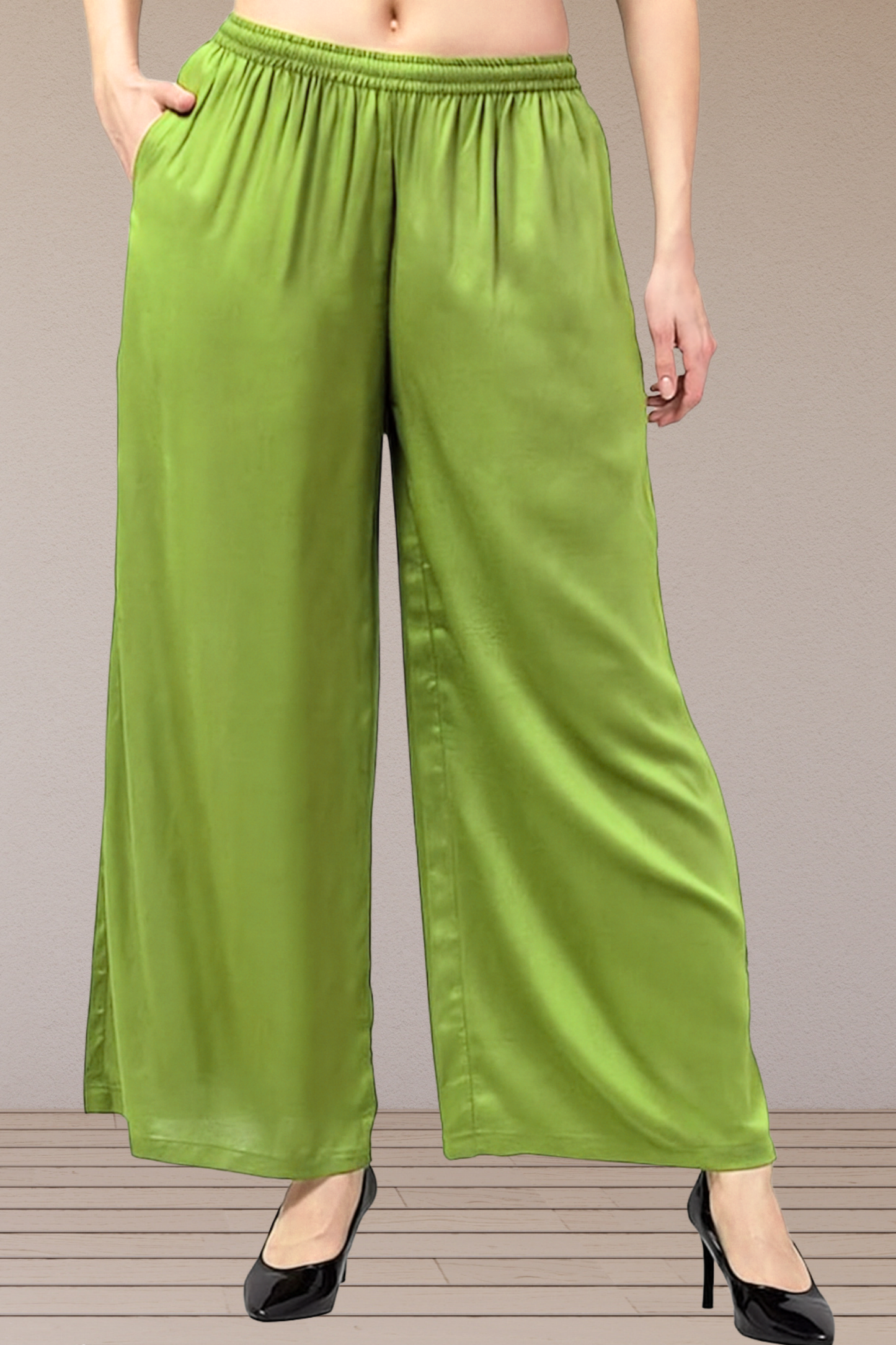 Light Green Flared Palazzo Pant
