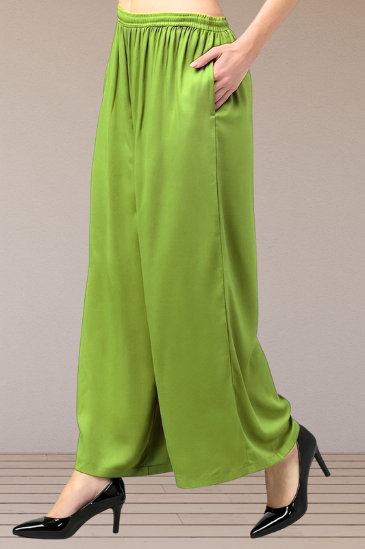 Light Green Flared Palazzo Pant