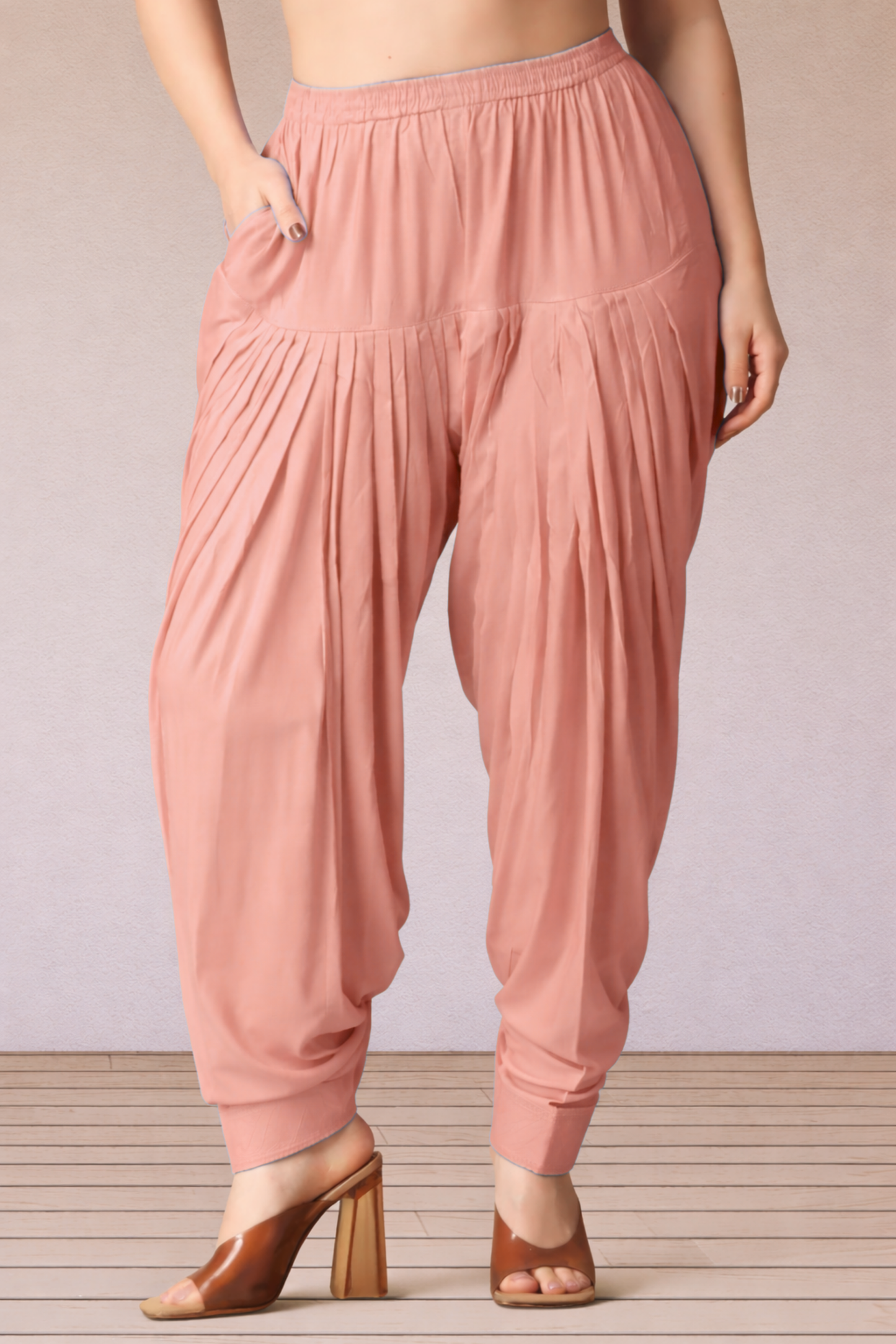 Light Onion Rayon Patiala Salwar