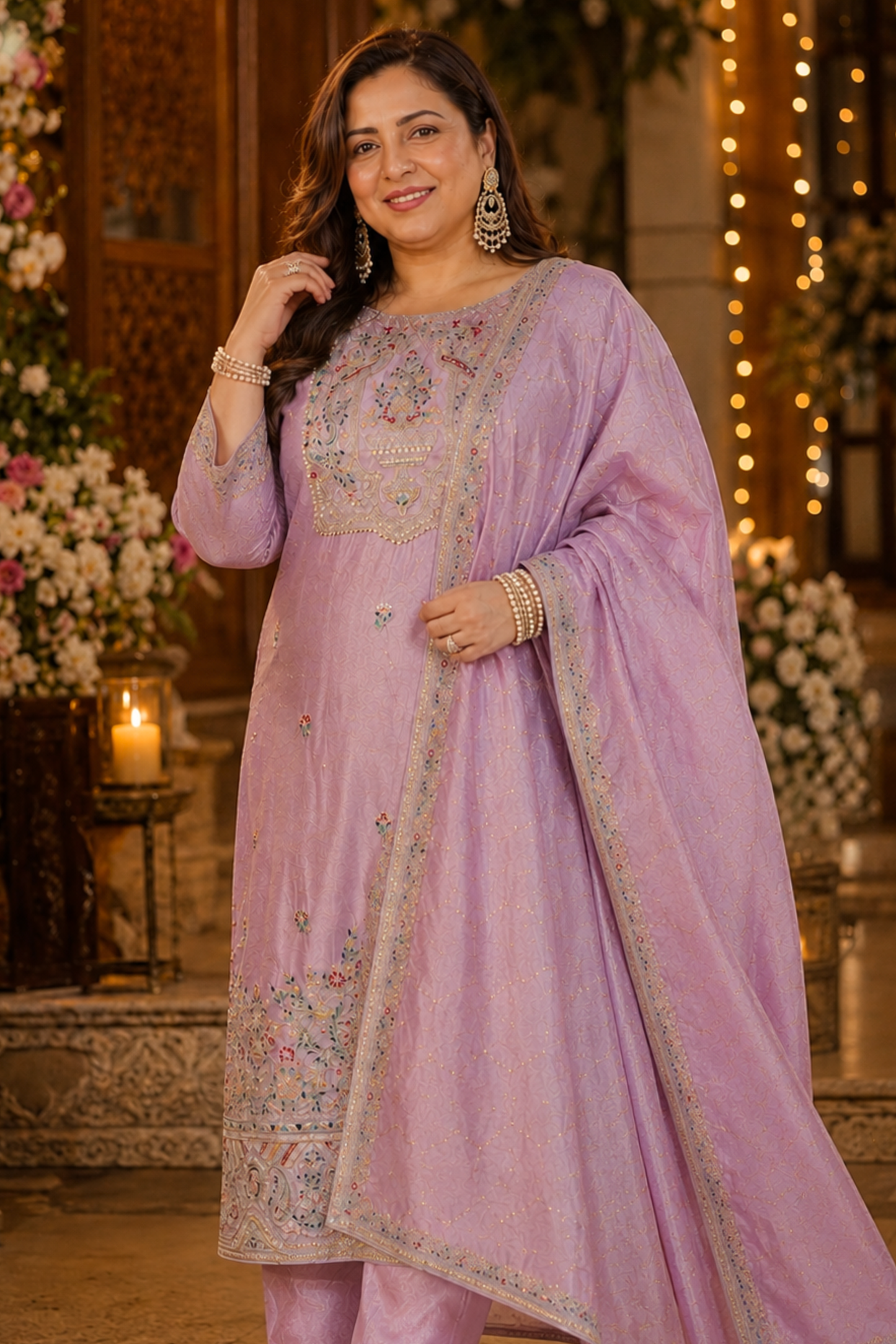 Mehzaan Tissue Shimmer Suit with Zari Embroidery (Copy)