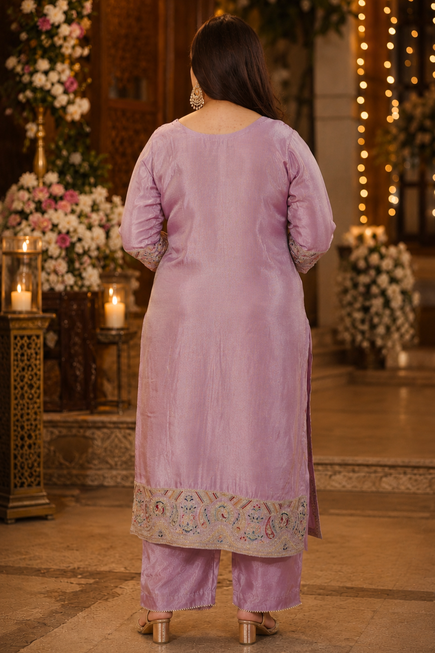 Mehzaan Tissue Shimmer Suit with Zari Embroidery (Copy)