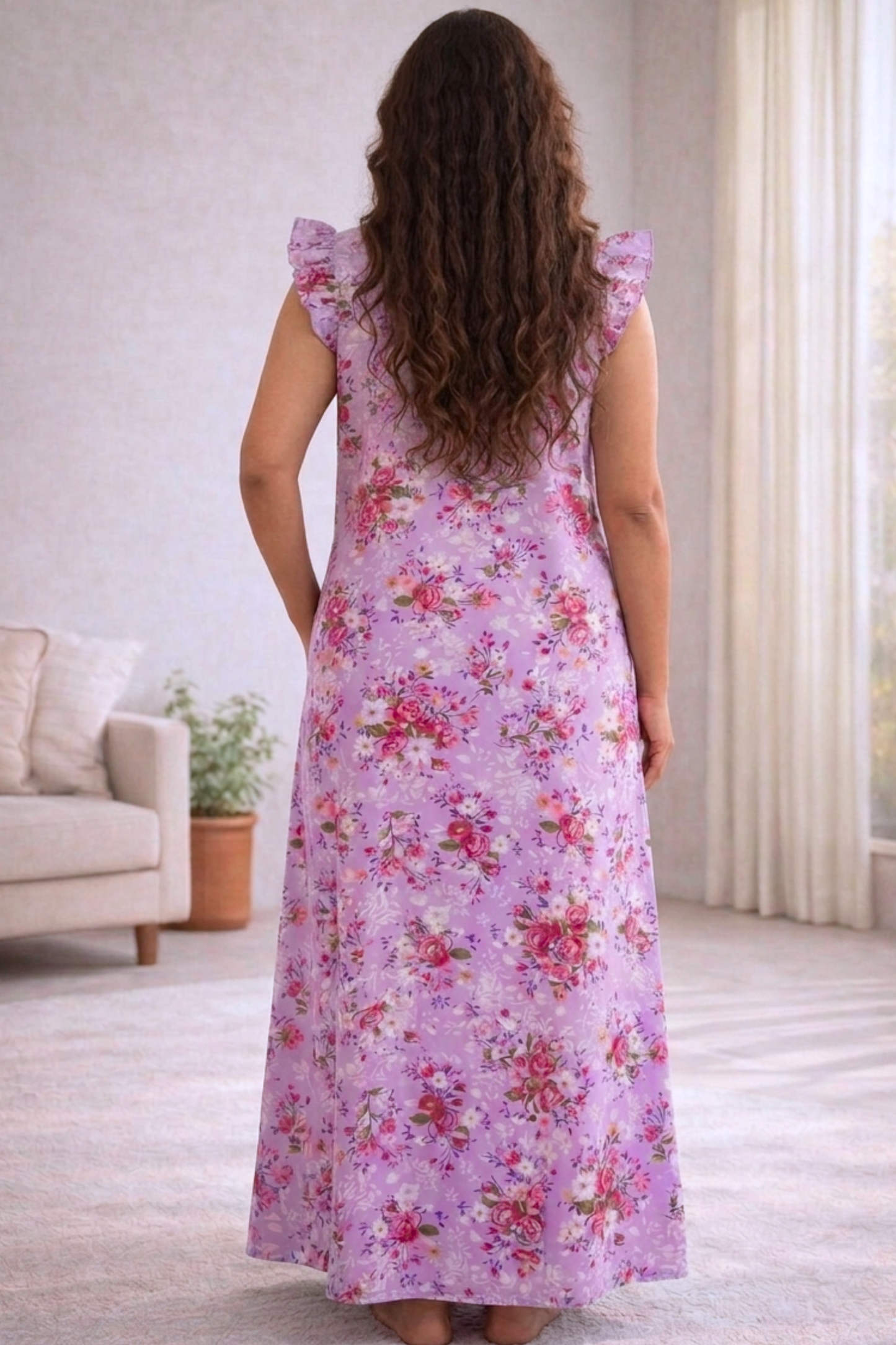 Sweet Lilac Rayon Night Gown