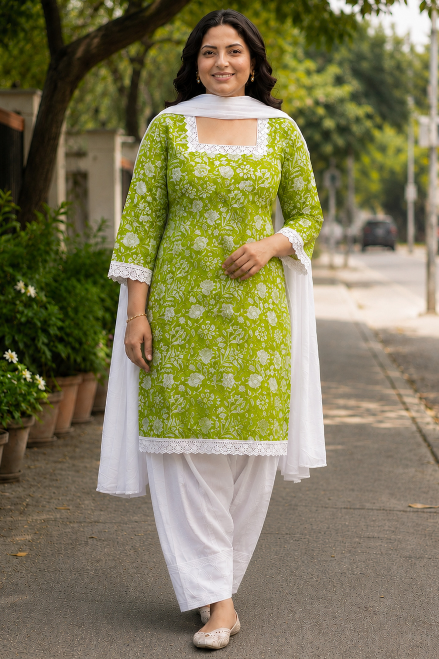Lime Foilage Farshi Salwar Set