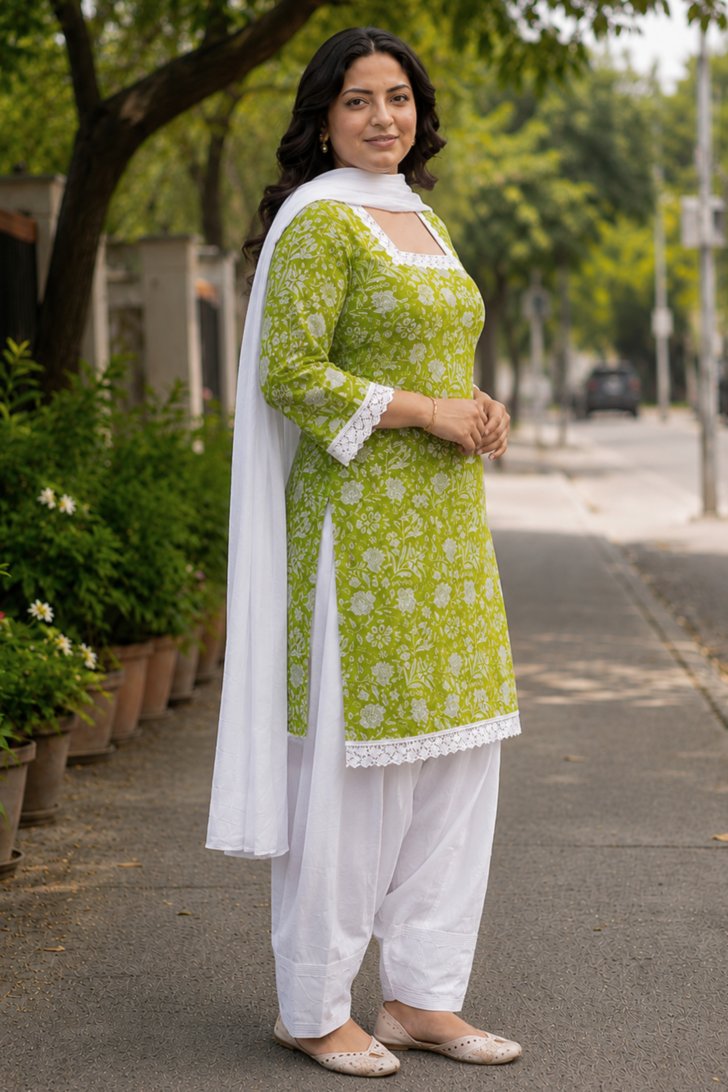 Lime Foilage Farshi Salwar Set