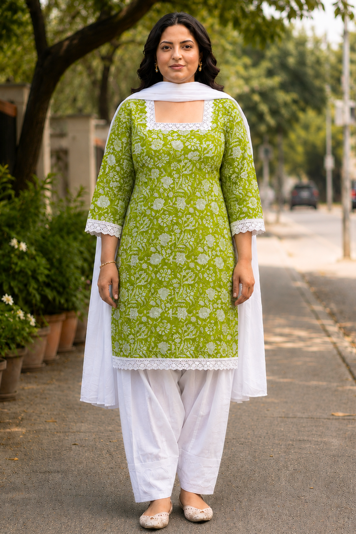 Lime Foilage Farshi Salwar Set