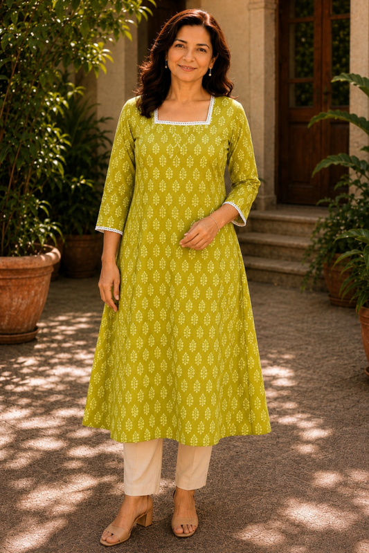 Vanya Vine A-line Cotton Kali Kurta