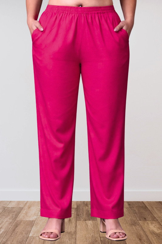Magenta Anti Wrinkle Kurti Pants