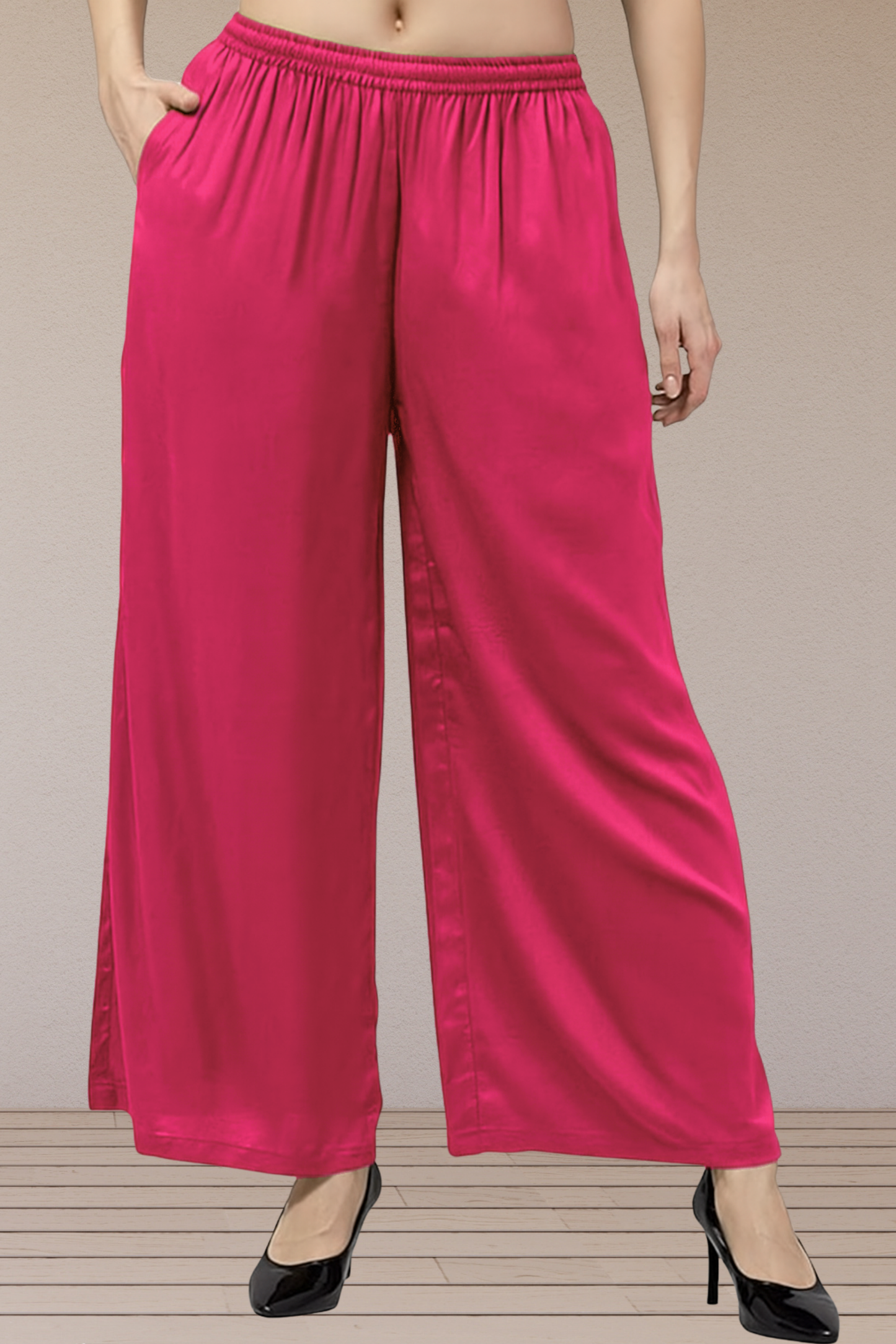 Flared Rayon Palazzo Pants