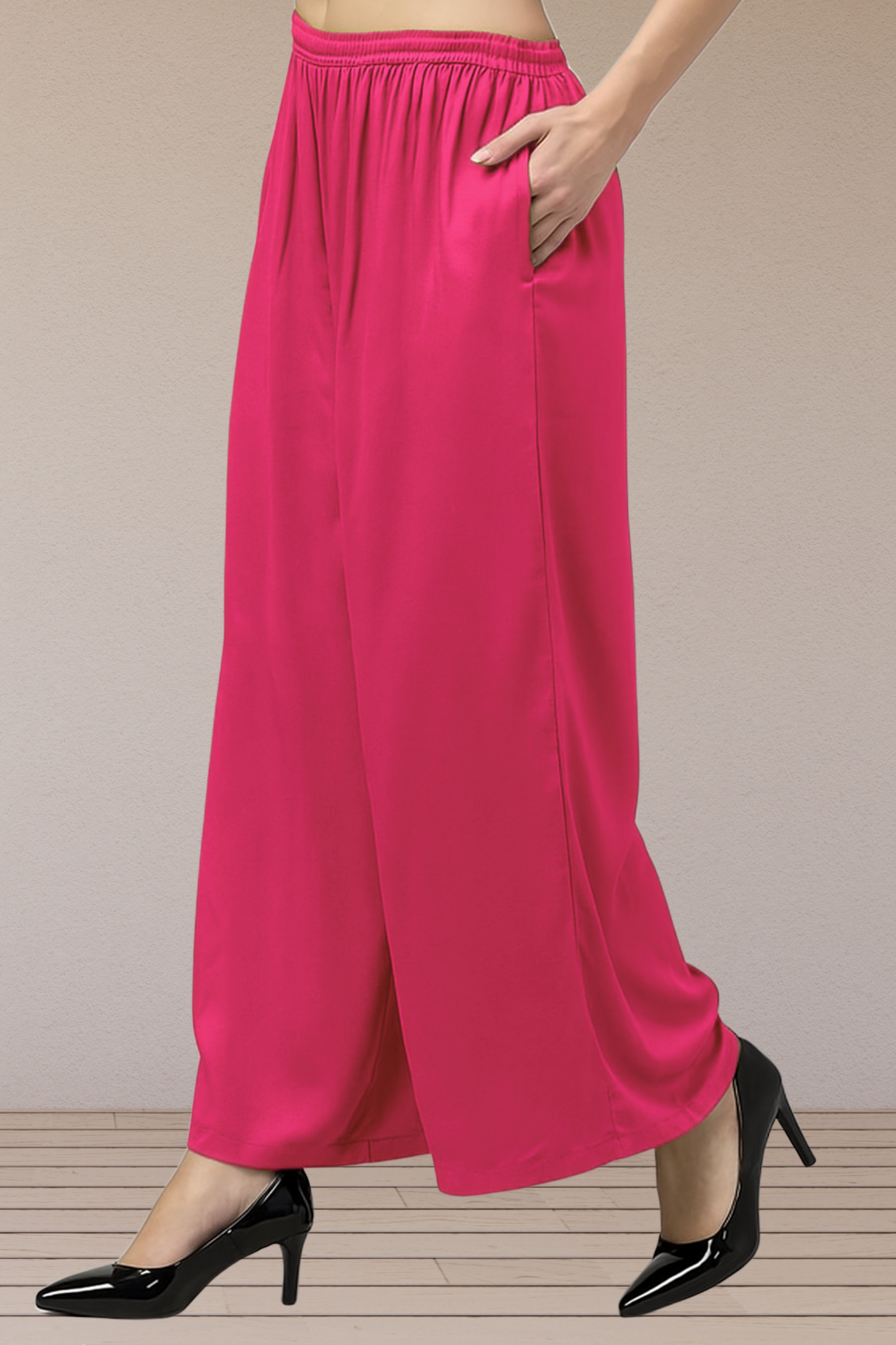Flared Rayon Palazzo Pants