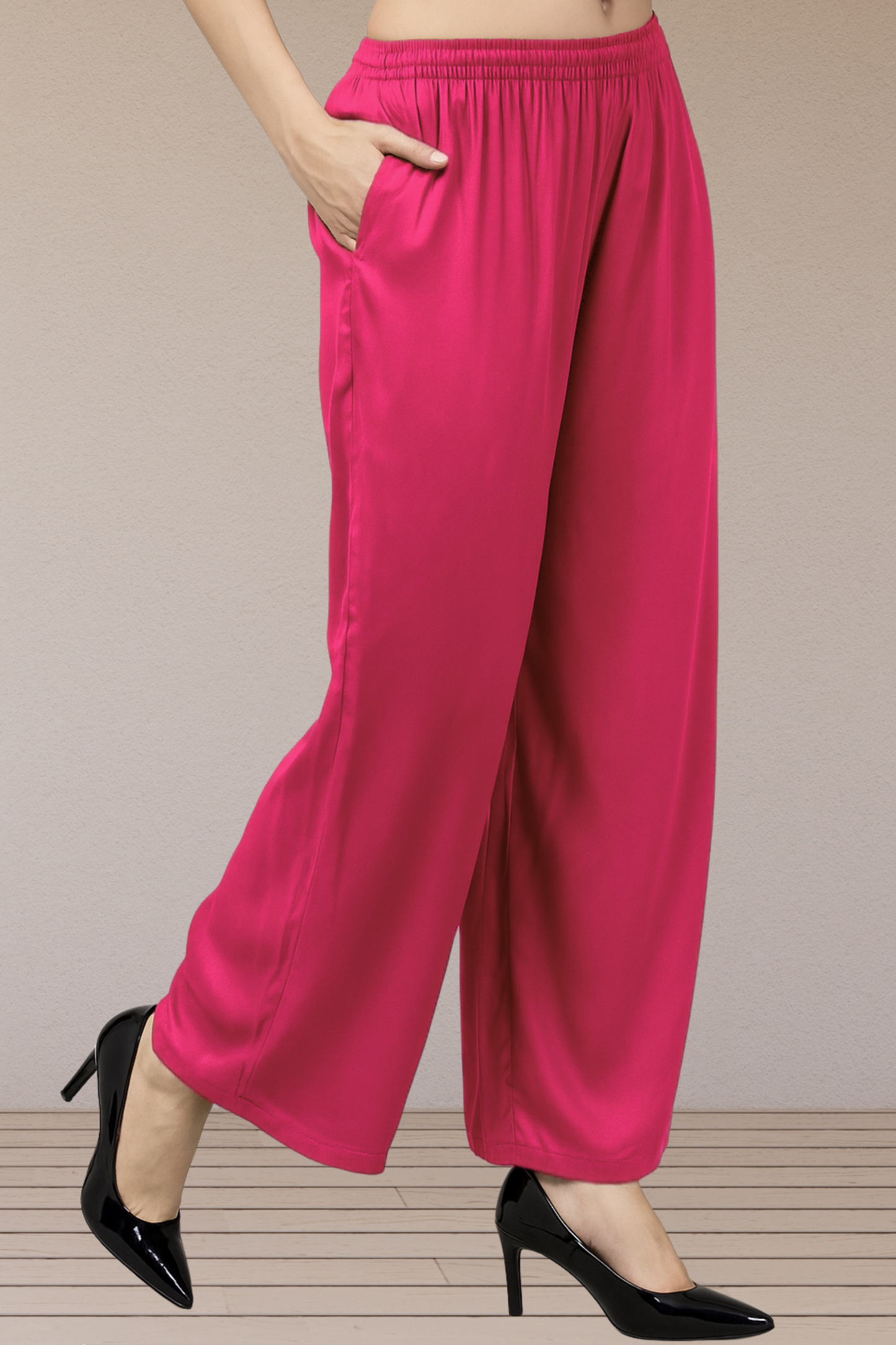 Magenta Flared Palazzo Pant