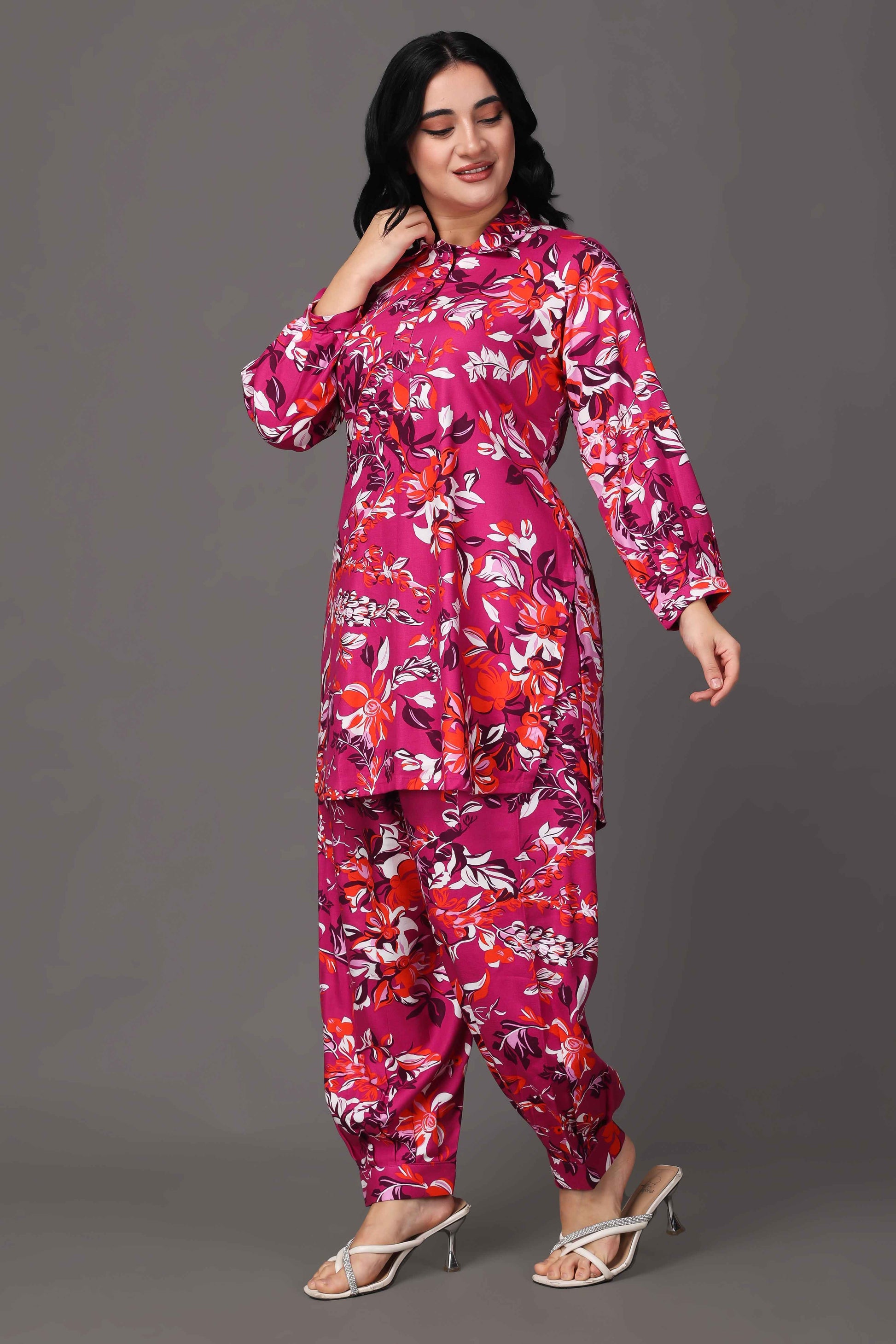 Fiery Pink Woollen Co-ord Set