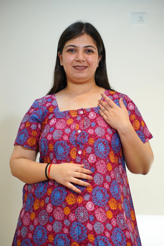 Floral Story Printed Night Gown