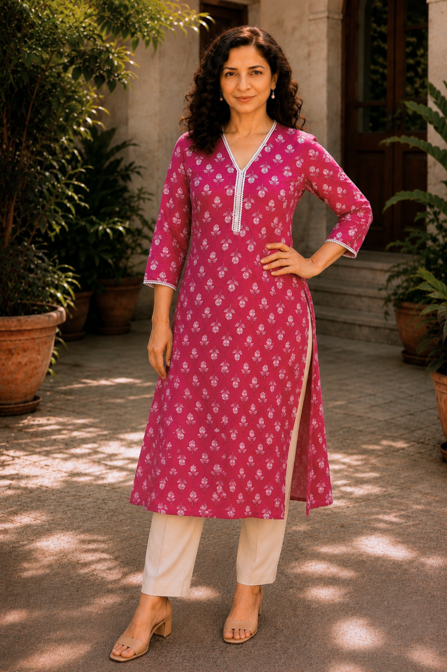 Mishka Bagh A-line Cotton Kali Kurta