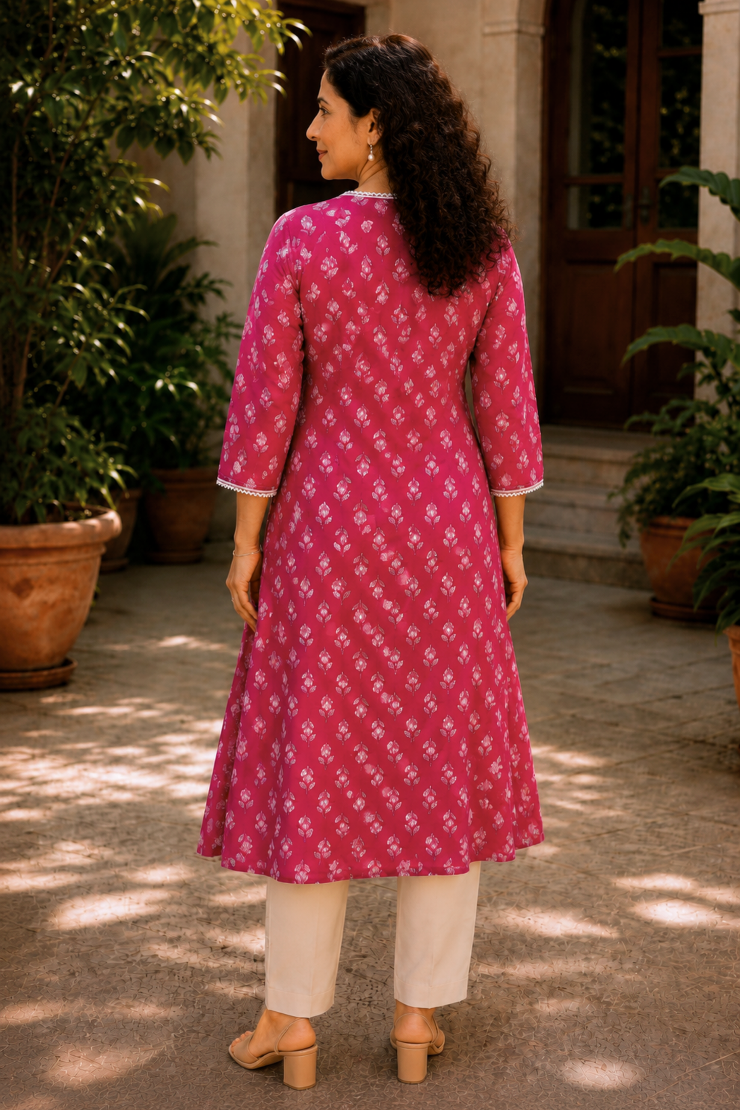 Mishka Bagh A-line Cotton Kali Kurta
