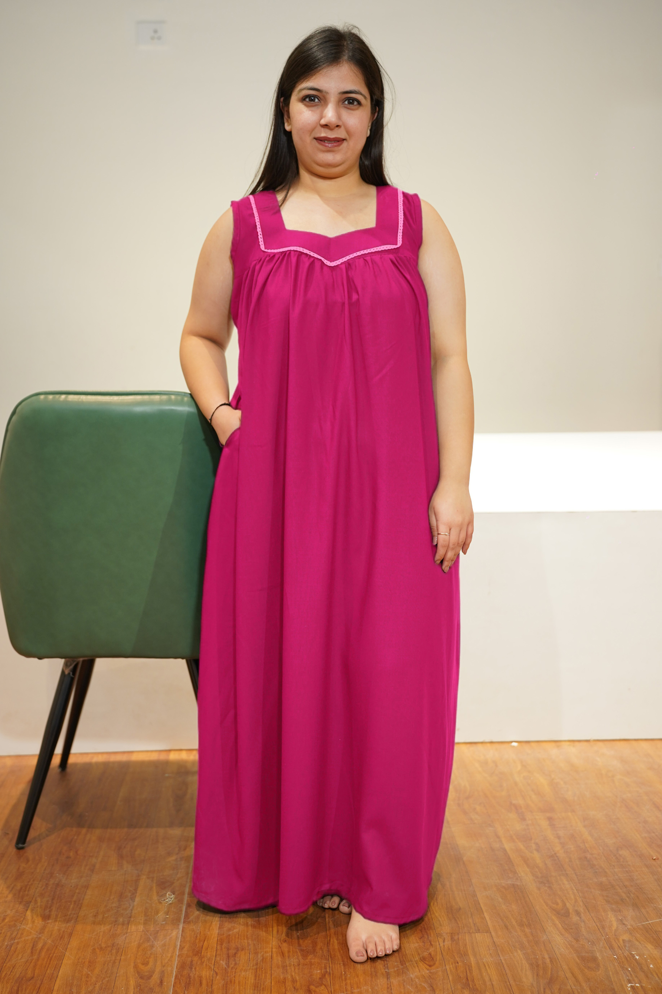 Magenta Rayon Night Gown