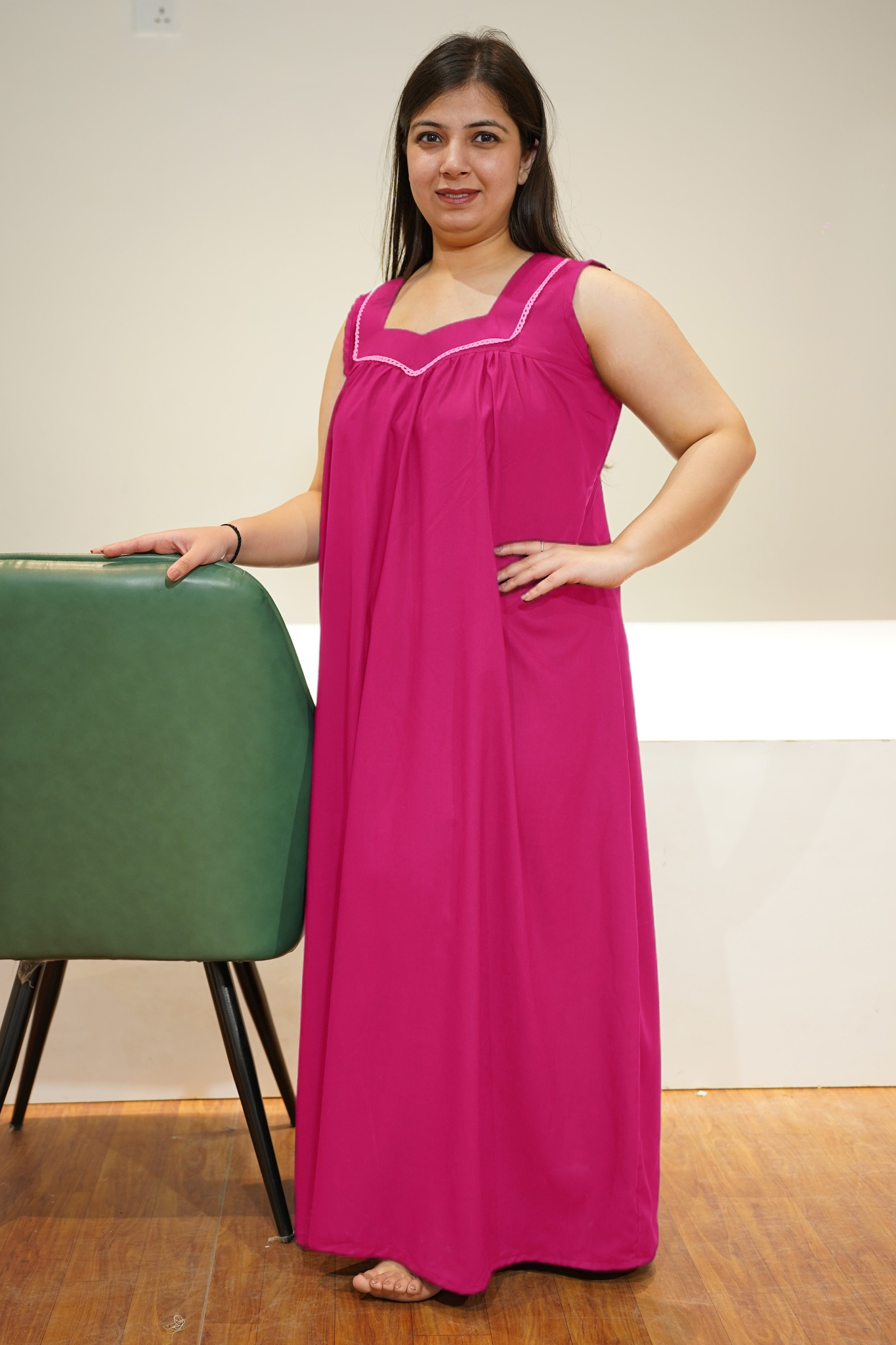 Magenta Rayon Night Gown