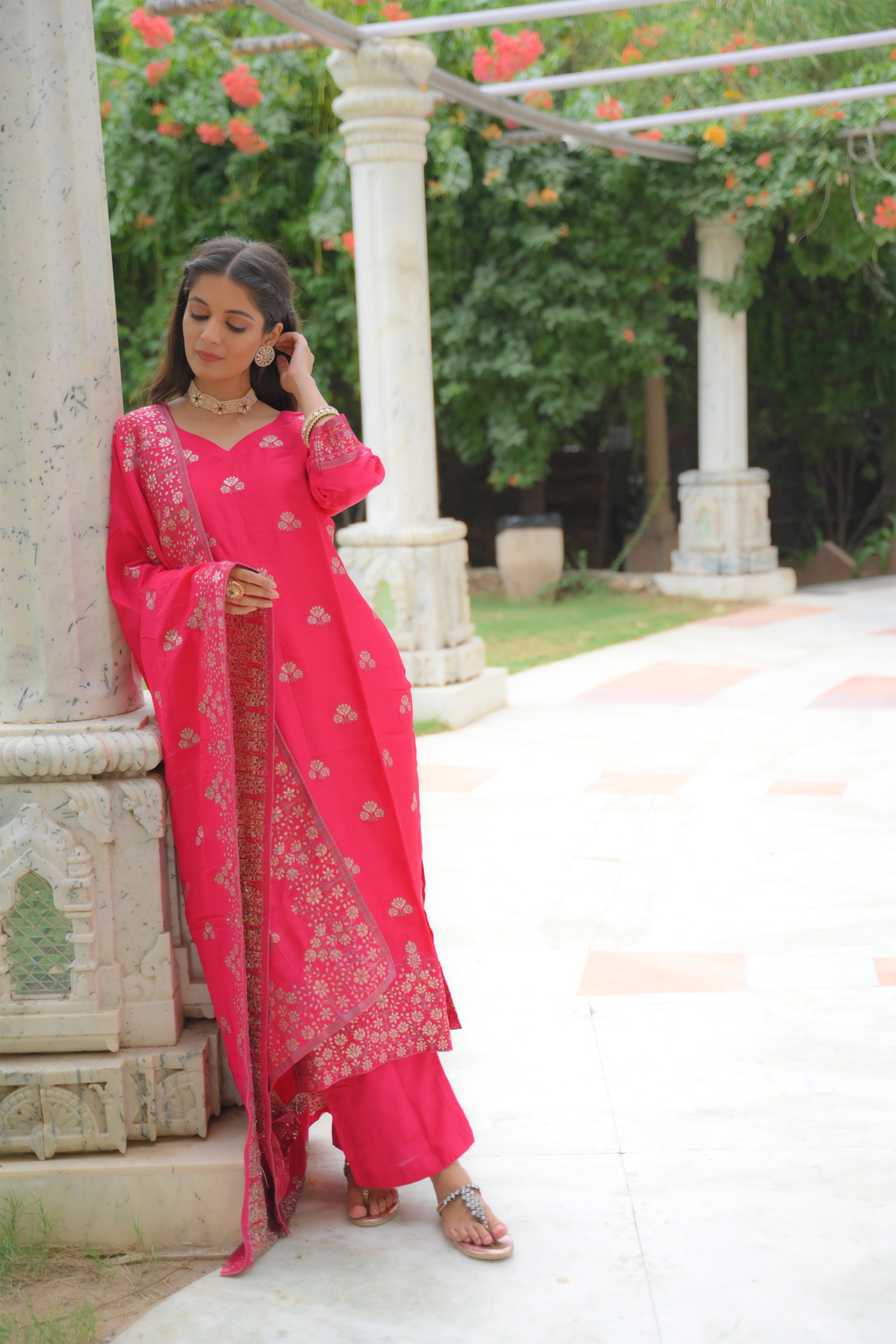 Women Red Orange Brocade Silk Womens Salwar Kameez Suit Punjabi Patiala Suit  Wedding Party Wear Suits Gifts for Her Custom Made Suits - Etsy