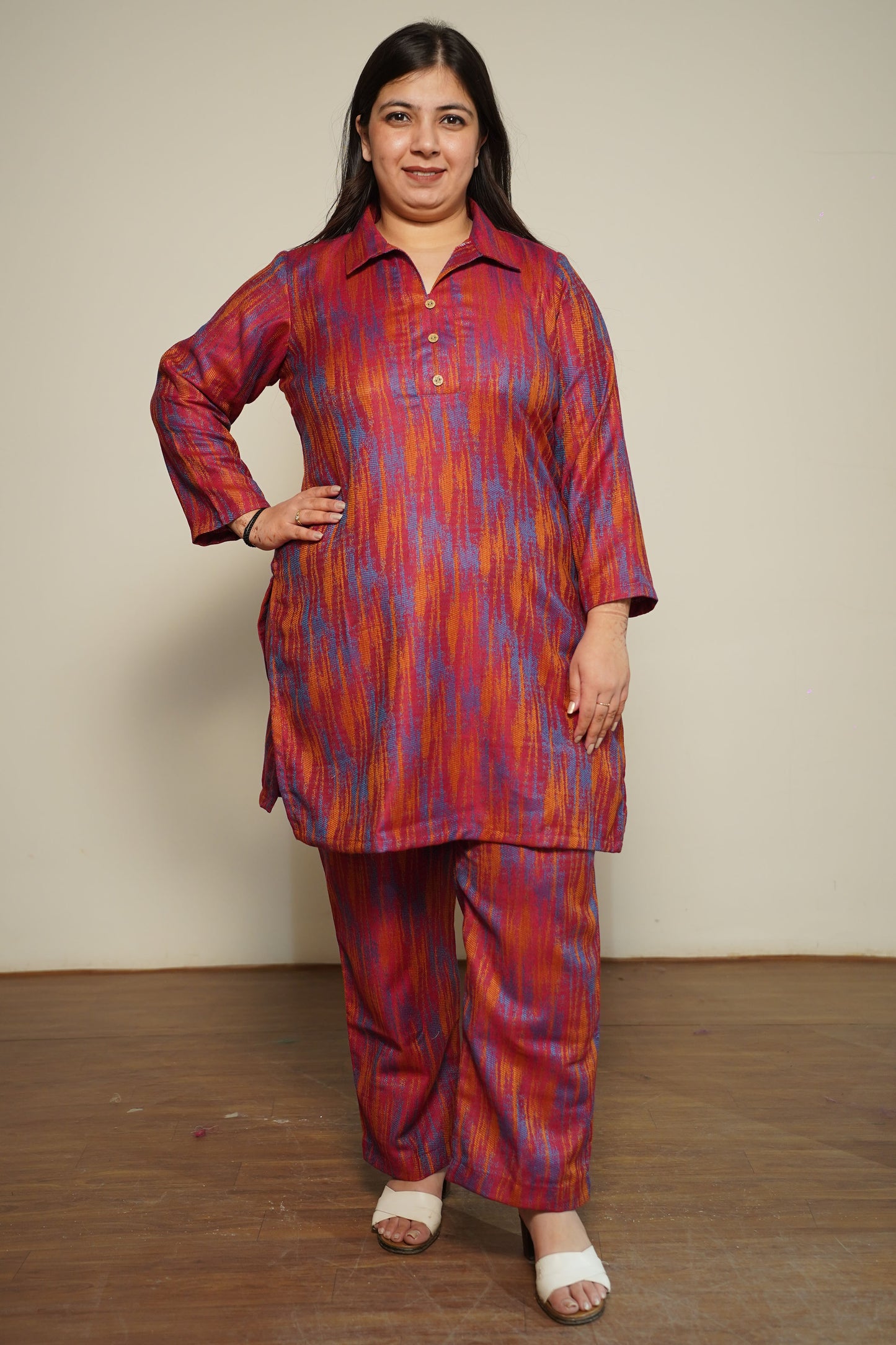 Magenta Spectrum Woollen Co-ord Set