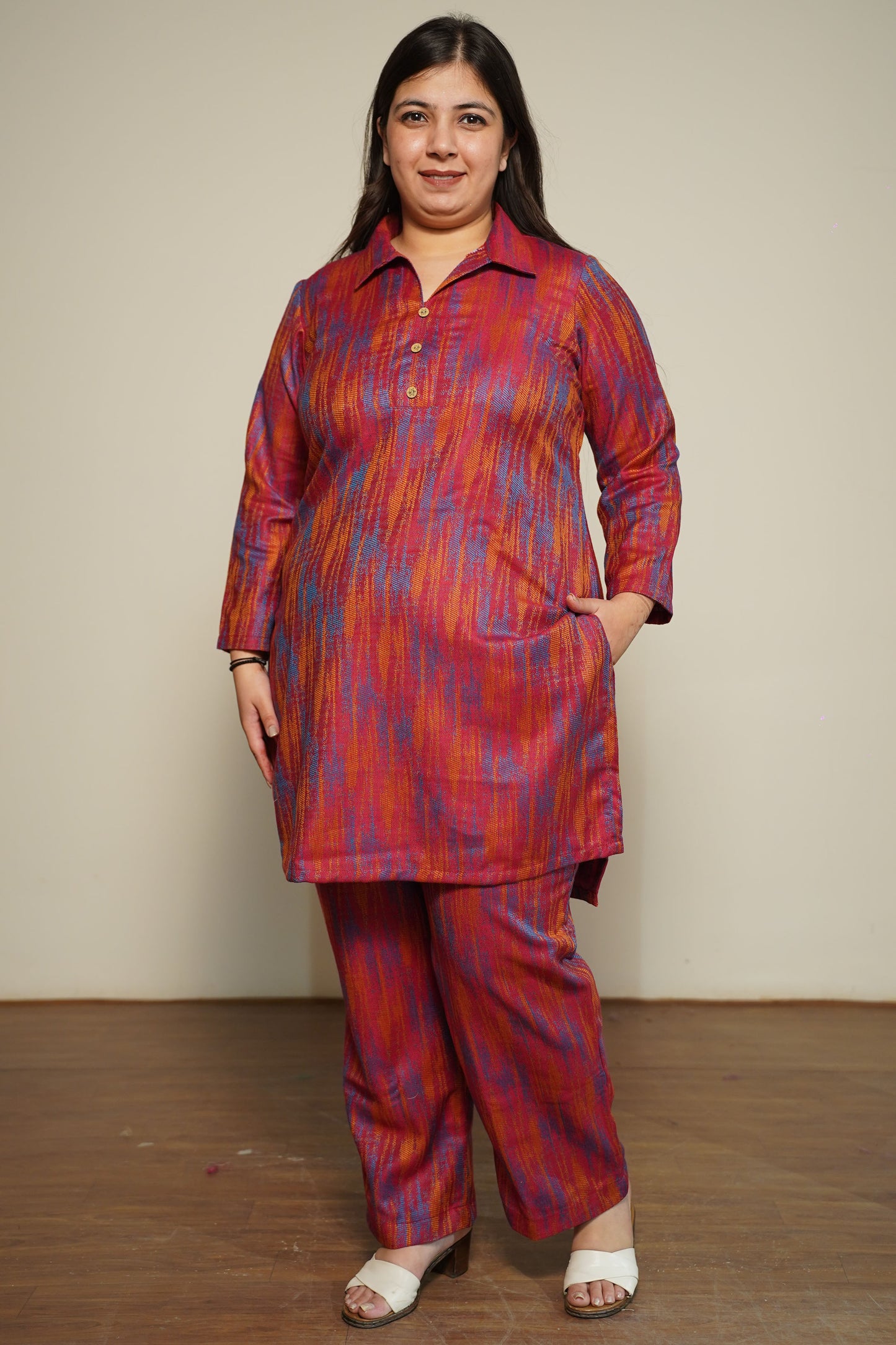 Magenta Spectrum Woollen Co-ord Set