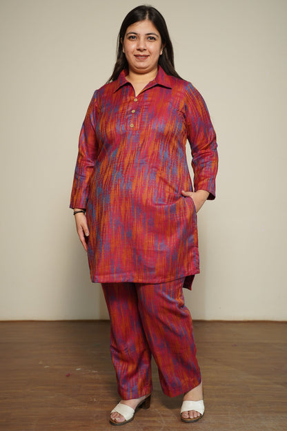 Magenta Spectrum Woollen Co-ord Set