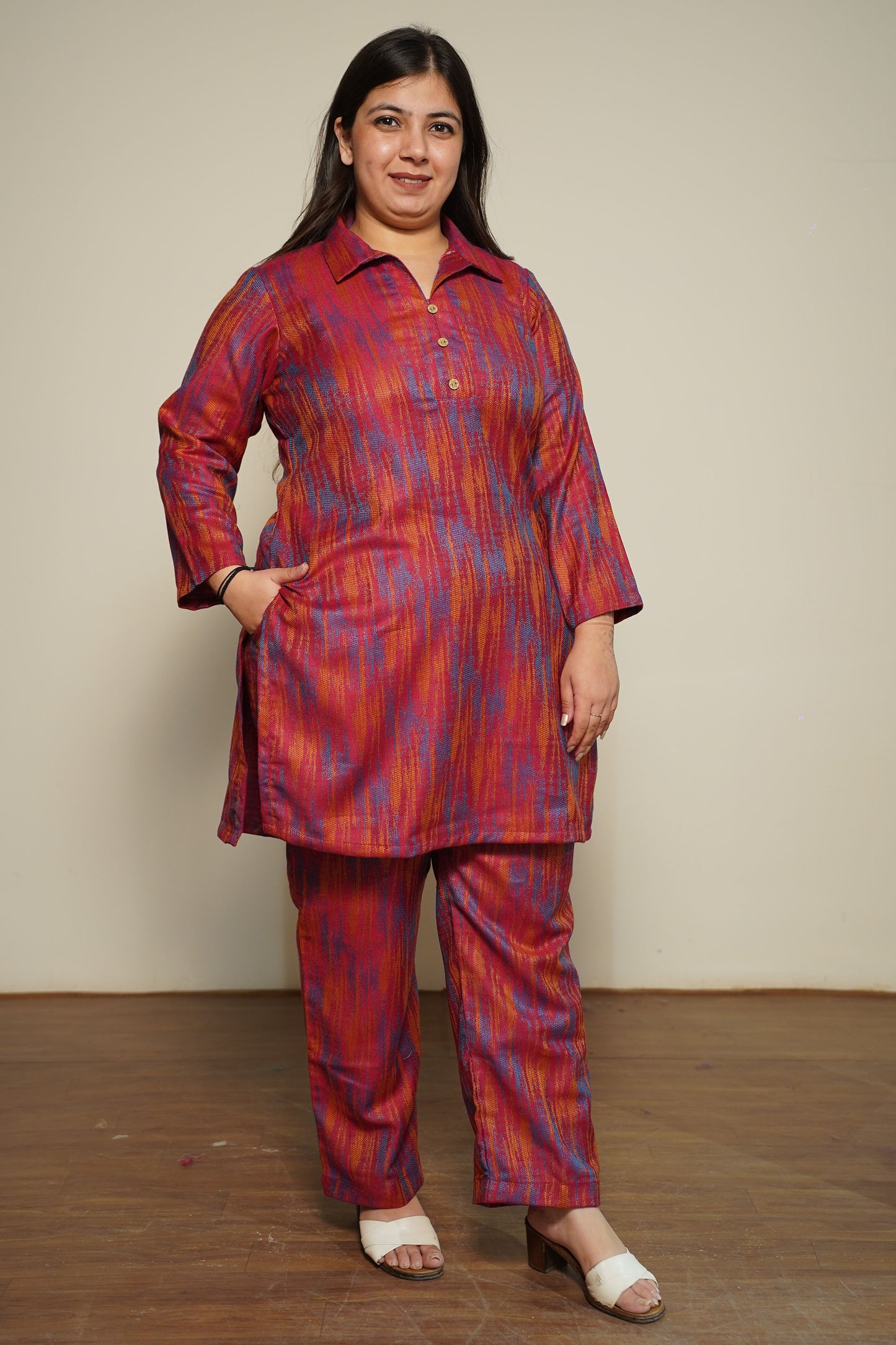 Magenta Spectrum Woollen Co-ord Set