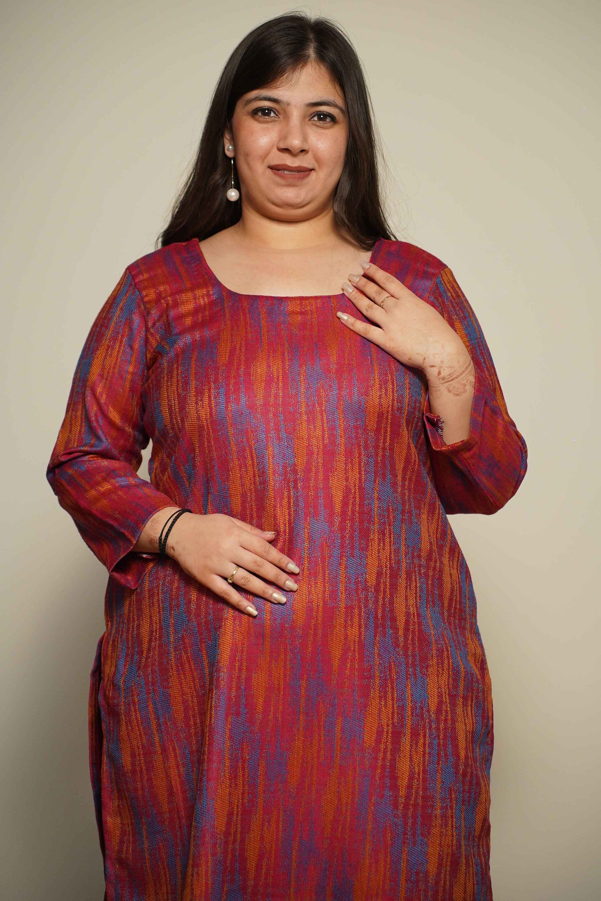 Magenta Spectrum Woollen Kurta Set