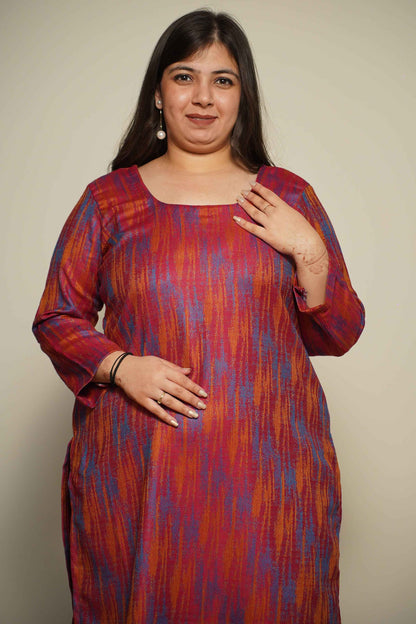 Magenta Spectrum Woollen Kurta Set