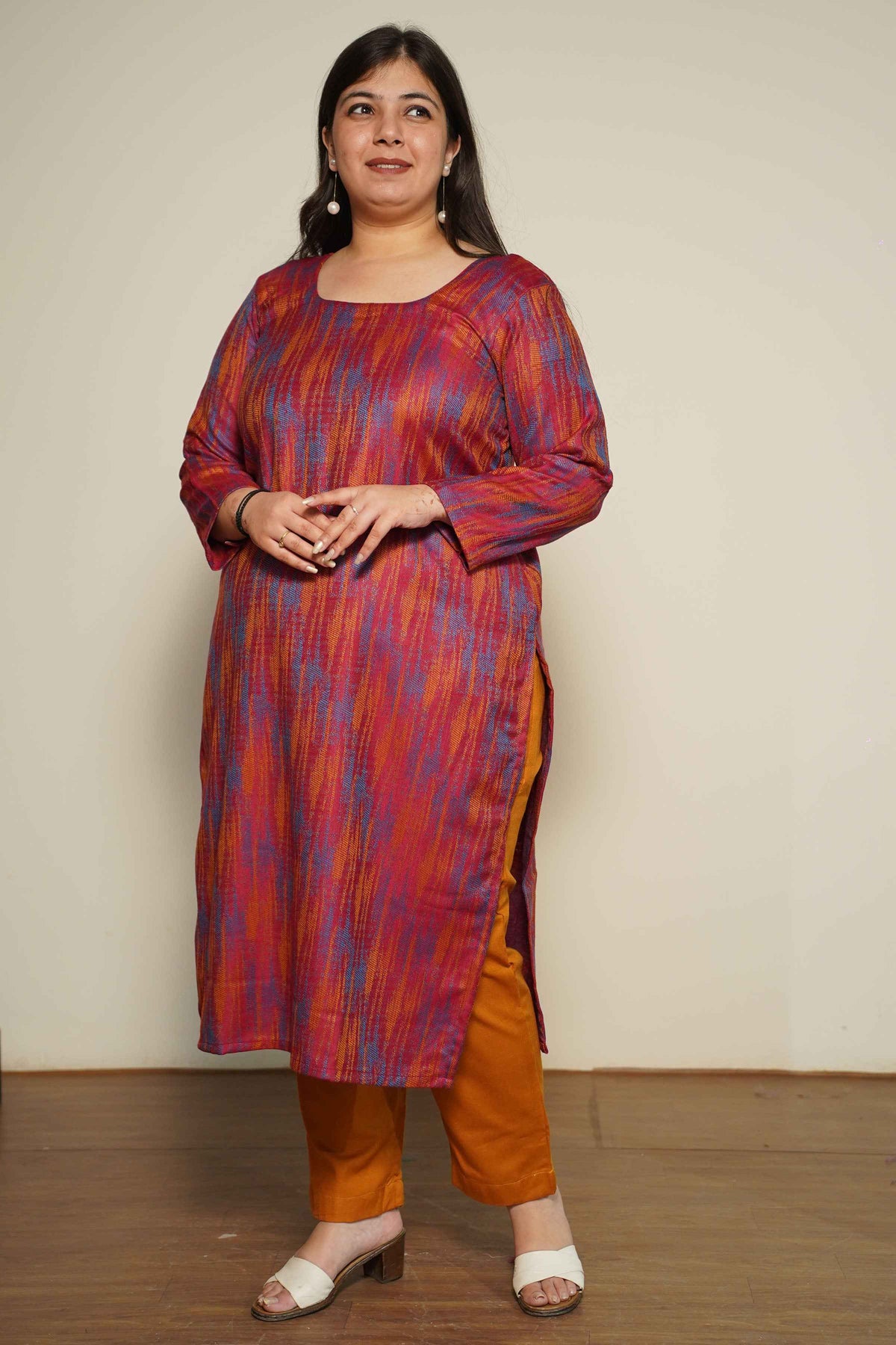 Magenta Spectrum Woollen Kurta Set