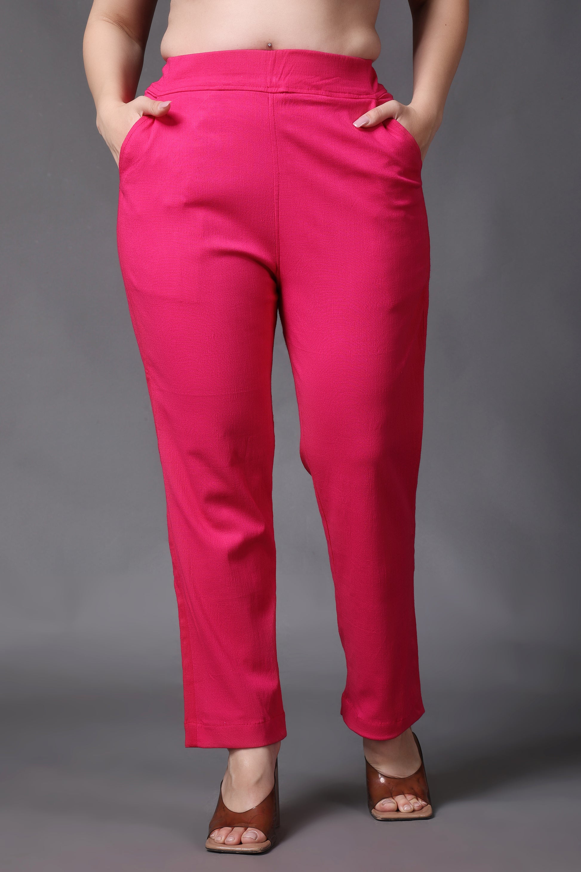  Pink Lycra Formal Pants