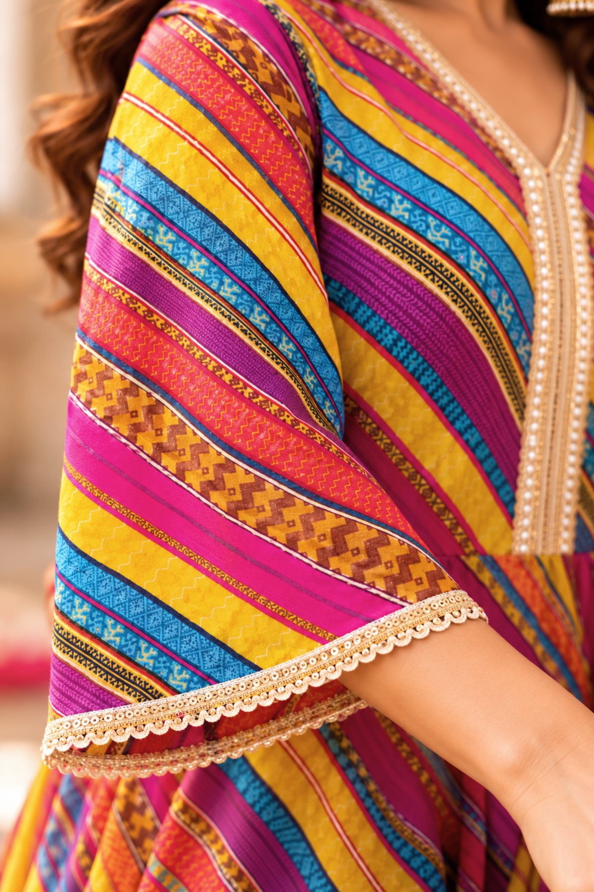 Jewel Carnival Foiled Anarkali Dress