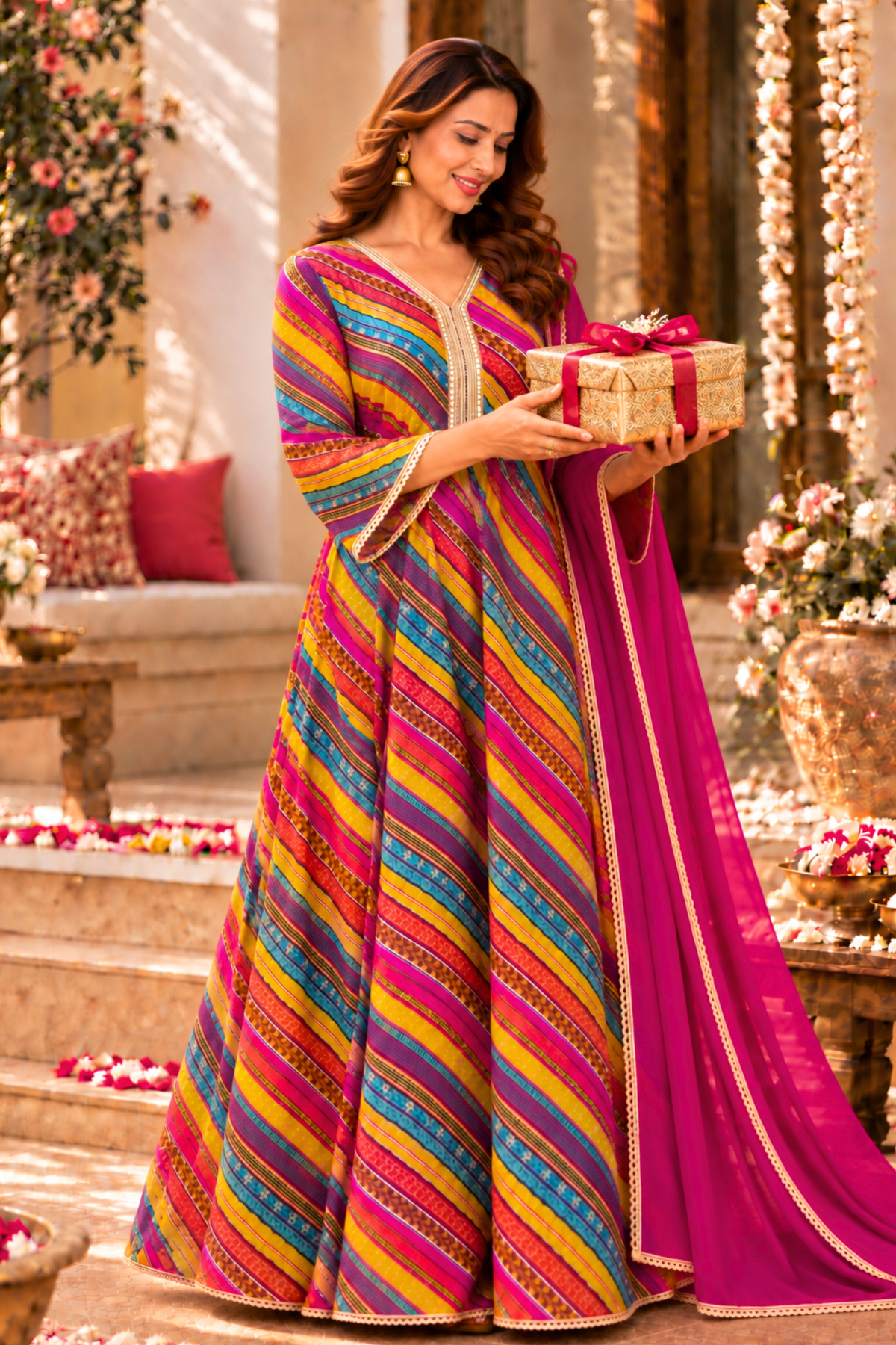 Jewel Carnival Foiled Anarkali Dress