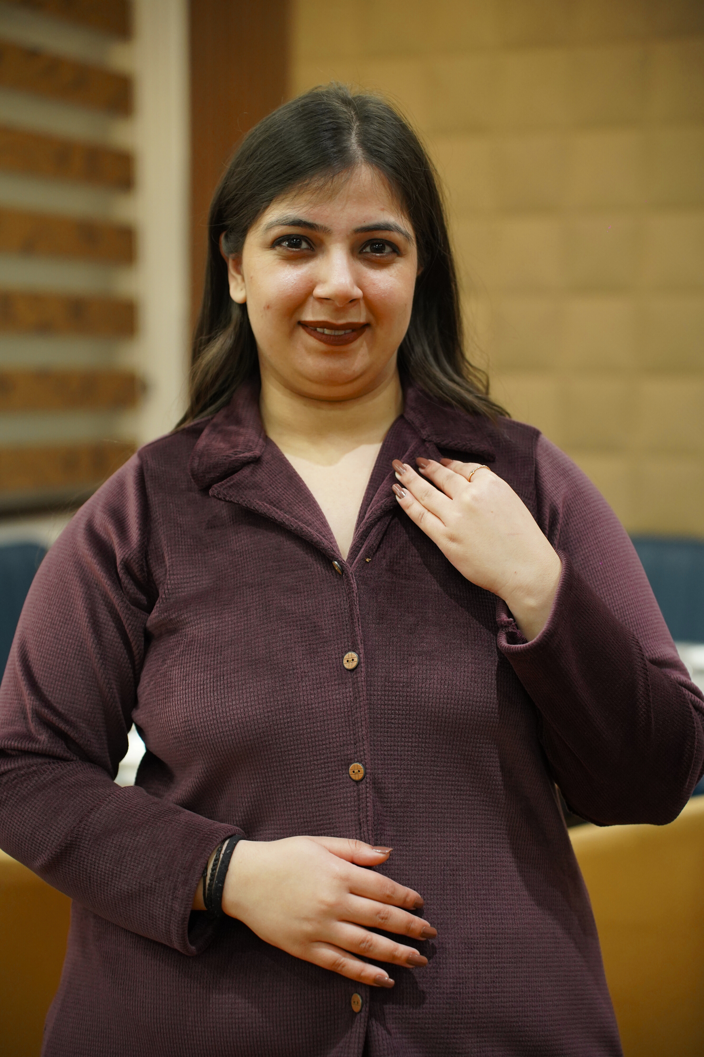 Mahogany Brown Velvet Co-ord Set