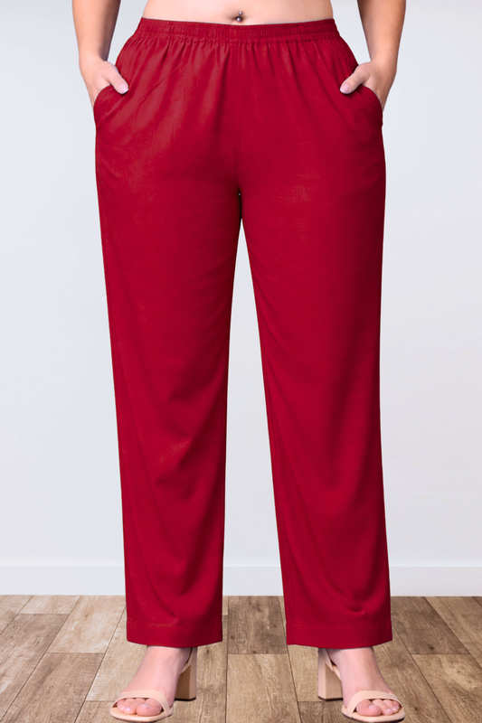 Maroon Anti Wrinkle Kurti Pants