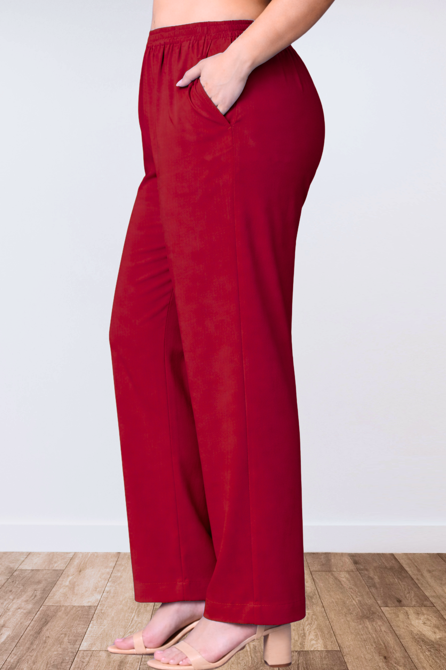 Maroon Anti Wrinkle Kurti Pants