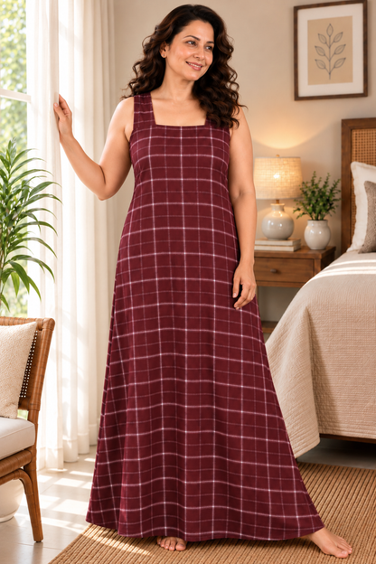 Bold Burgundy Rayon Lounge Dress