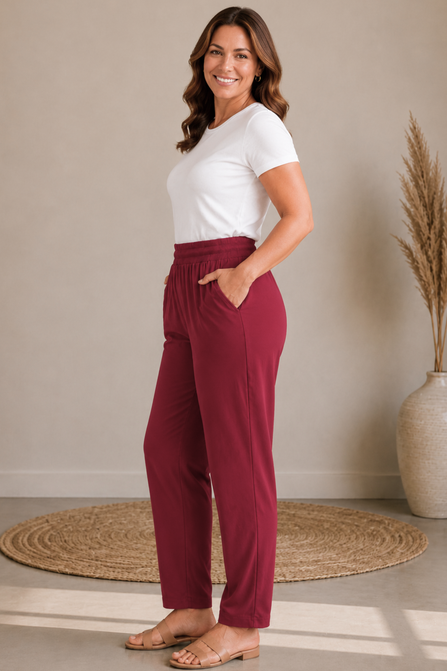 Maroon Berry Everyday Cotton Kurti Pants