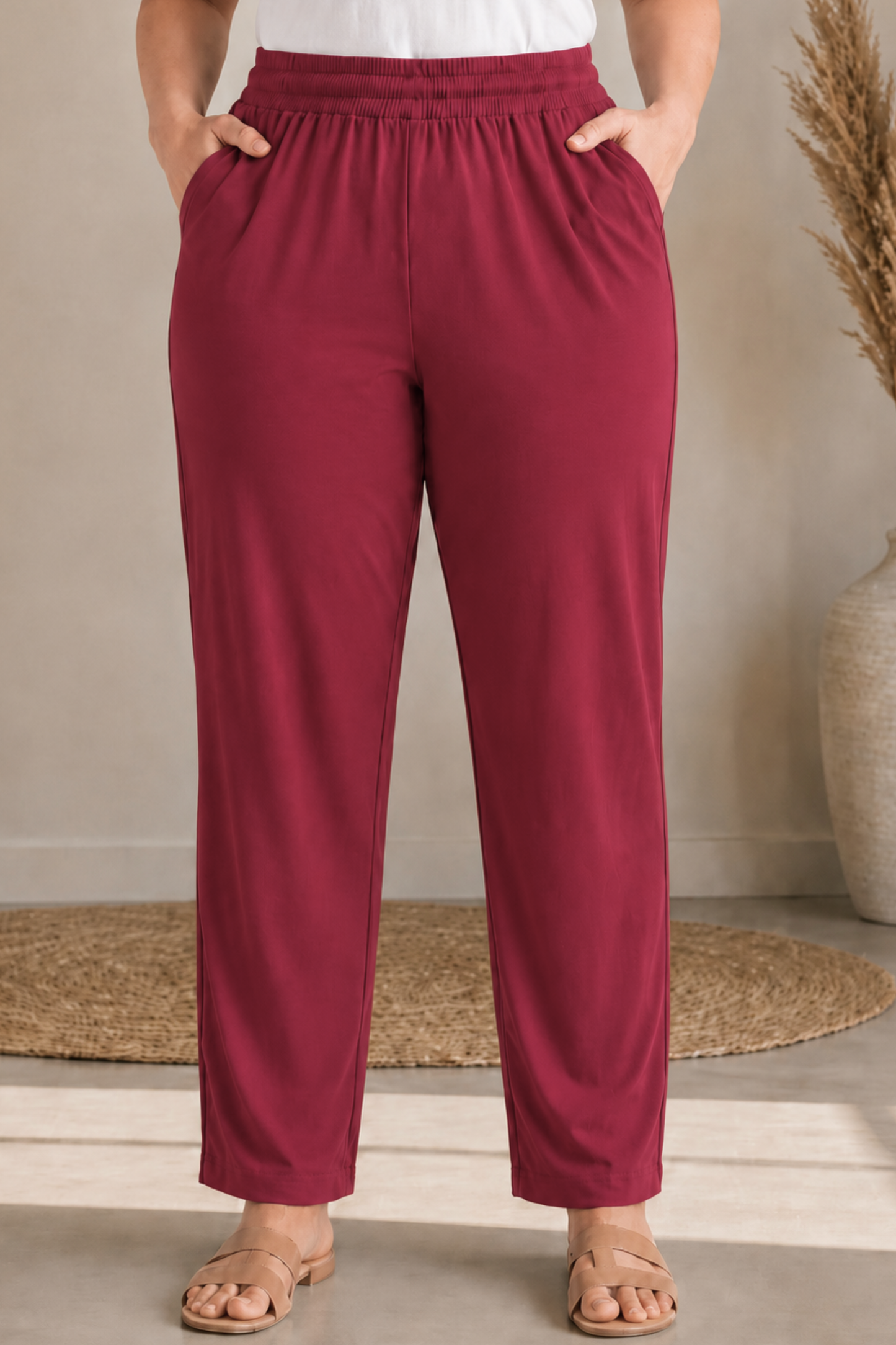 Maroon Berry Everyday Cotton Kurti Pants