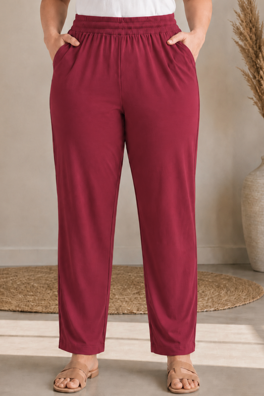 Maroon Berry Everyday Cotton Kurti Pants