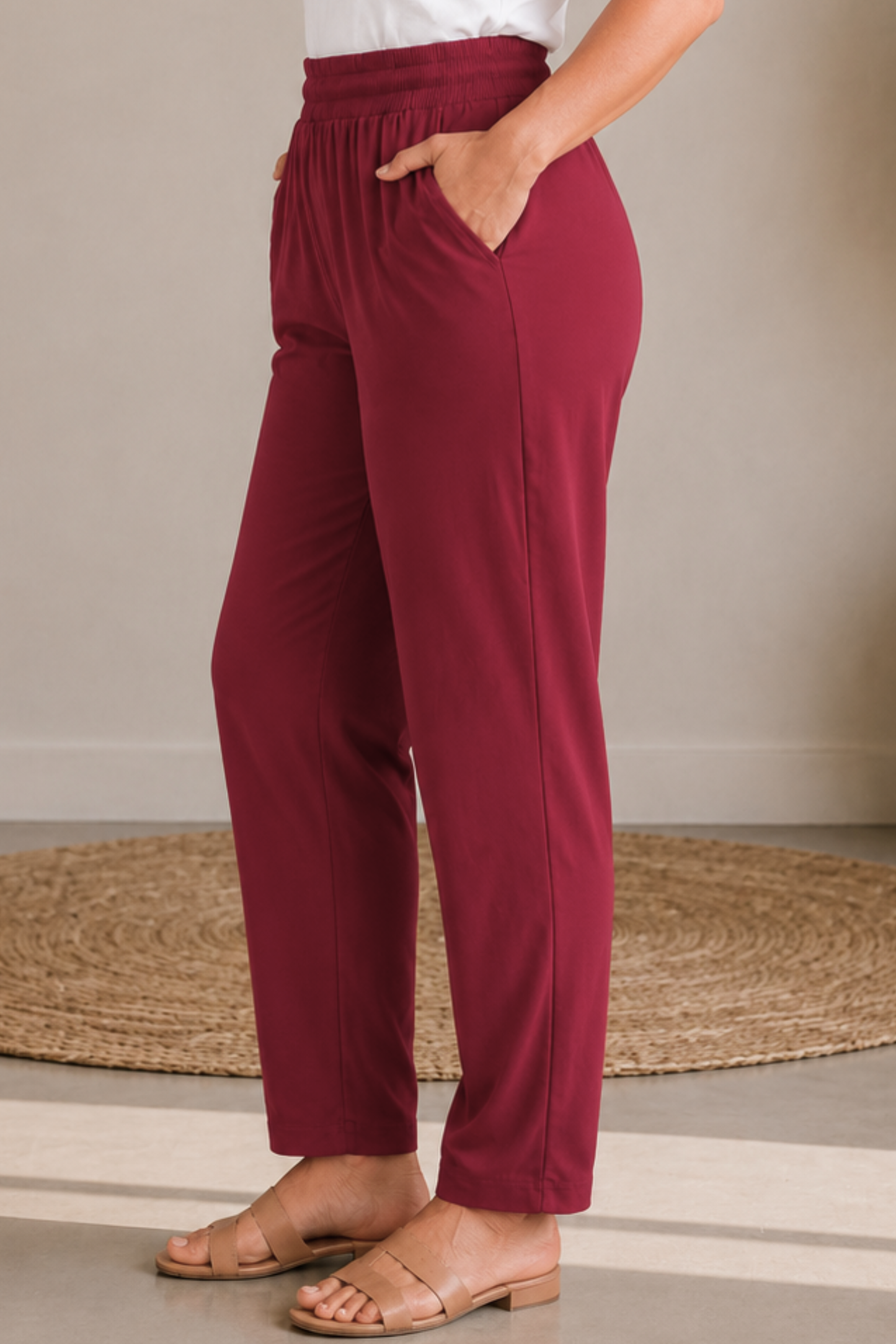 Maroon Berry Everyday Cotton Kurti Pants
