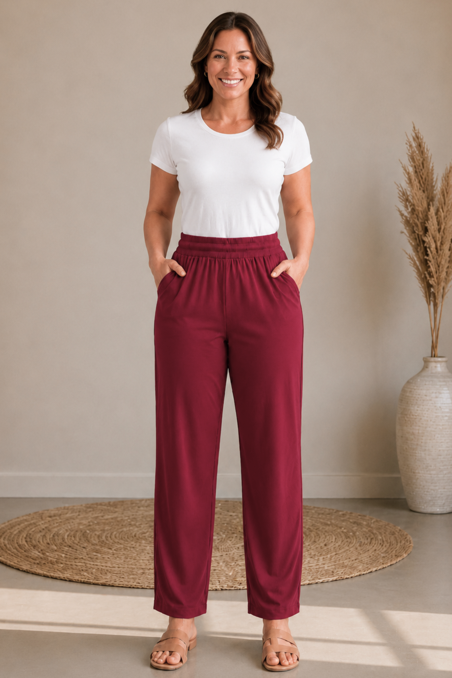 Maroon Berry Everyday Cotton Kurti Pants