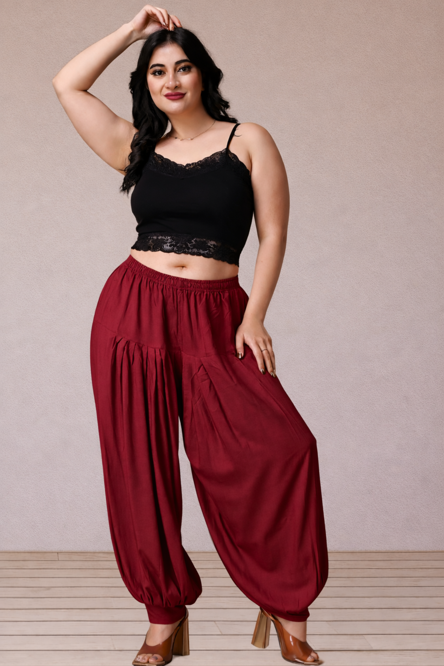 Maroon Rayon Afghani Salwar