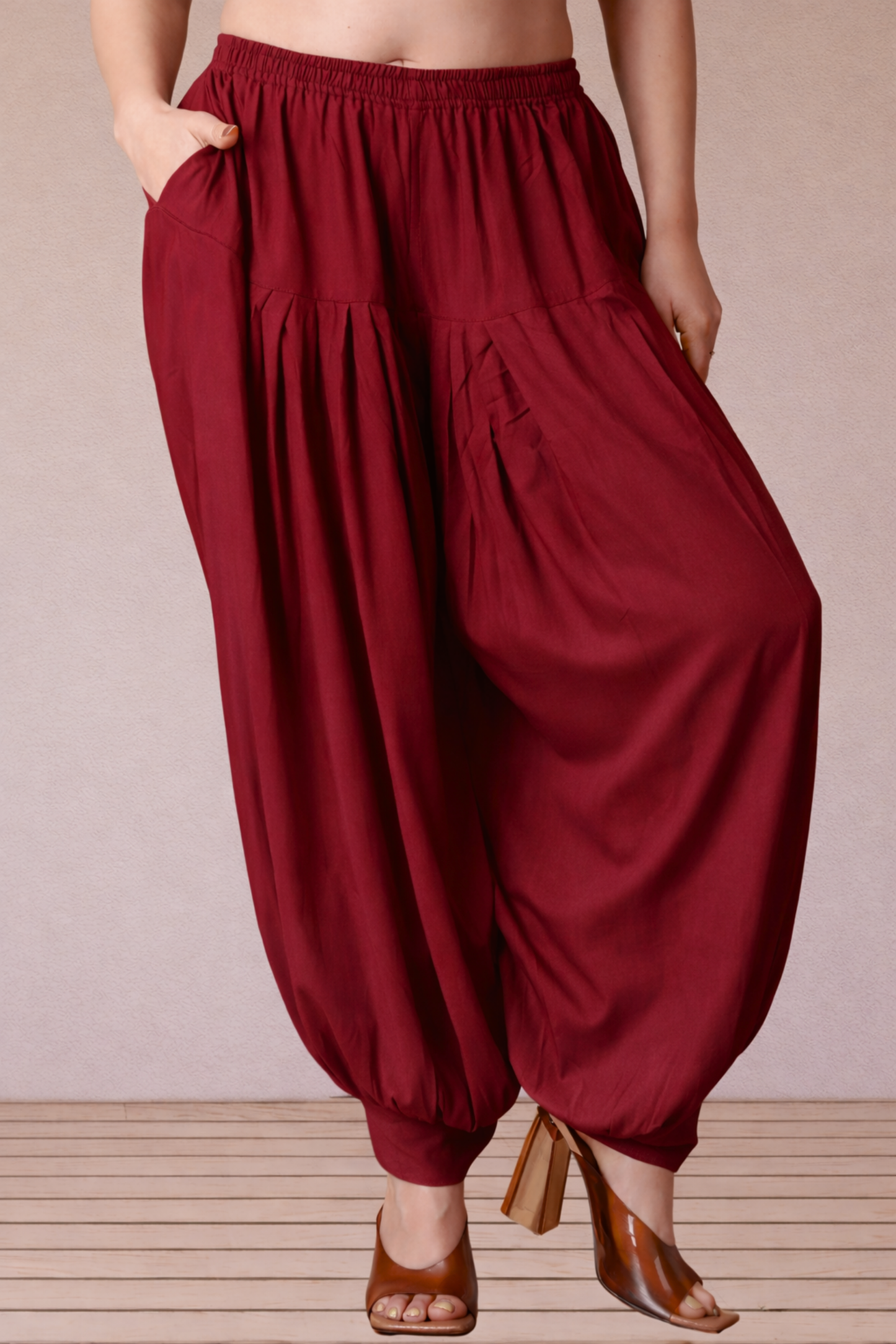 Maroon Rayon Afghani Salwar