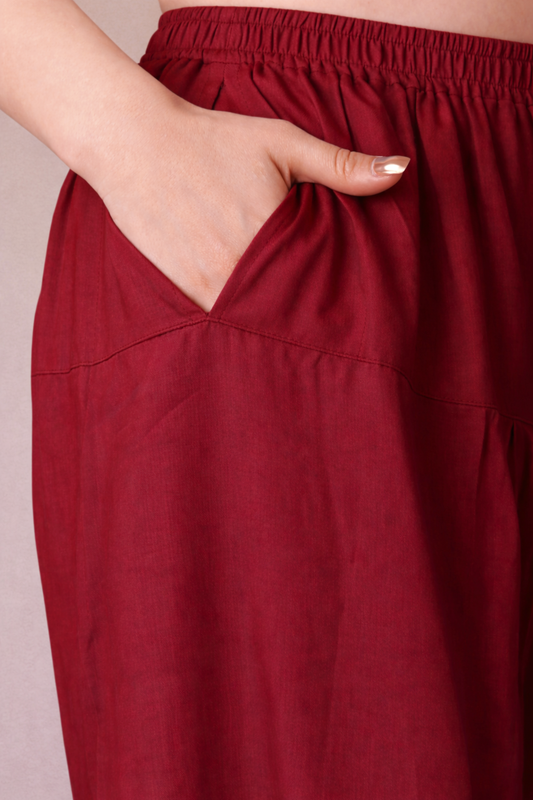 Maroon Rayon Afghani Salwar